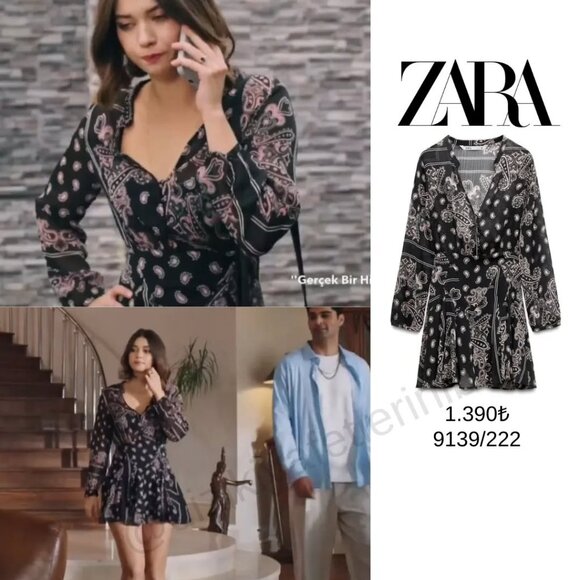 Zara Multicolor Paisley Print Semi-sheer Mini Flare Buttoned Dress Size Large - Picture 2 of 14